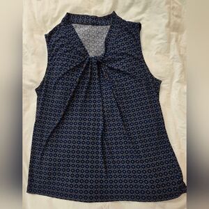 Talbots Blue Geometric Patterned Women's Top